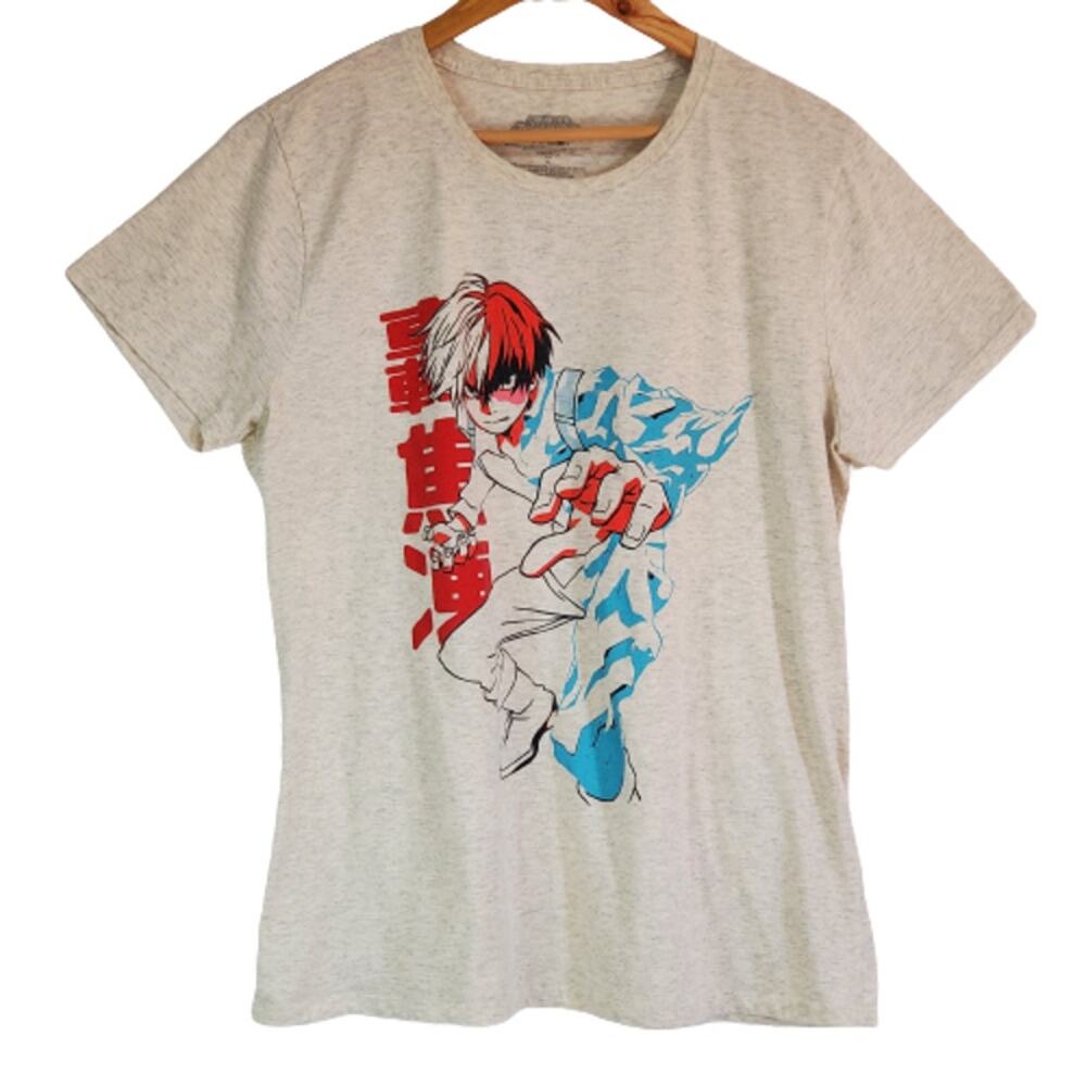 Funmation My Hero Academia Shoto Todoroki Ice Anime Short Sleeve T-Shirt XL